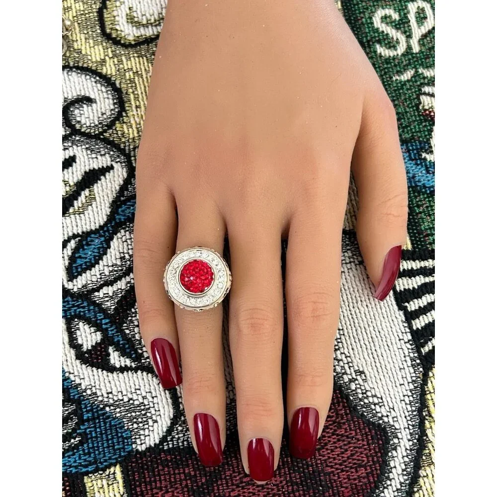 Red/White Stones‎ Ring